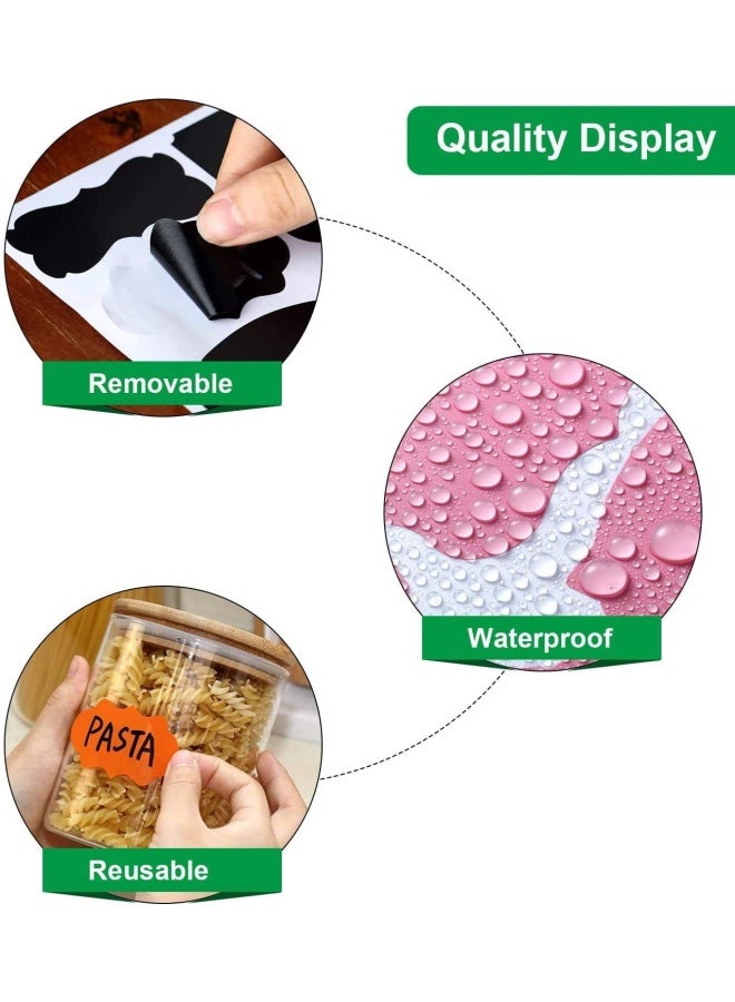 Premify 200 Pieces Chalkboard Labels, Name Stickers Daycare Waterproof Water Bottle Labels With 2 Chalk Markers, Reusable Baby Bottles, Cups, Lunch Box, School Supplies, Kitchen Containers & Jars - Image 2