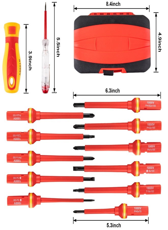 Devvicoo 13PCS 1000V Insulated Electrician Screwdriver Set, S2 Steel, Magnetic Tips, PP + TPR Grip, GPSR Certified for Home & Industrial Use - Image 3