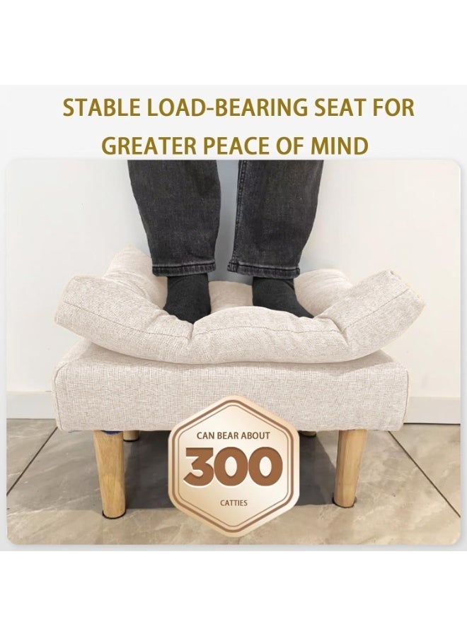 WALALLA Multifunctional Wood Foot Stool, Ottoman Foot Rest, Under Desk Footrest, Step Stool Seat, Home Chair with Removable Soft Foot Rest Pad with 2-Tier Pad, Stool Legs for Home, Office - Image 5