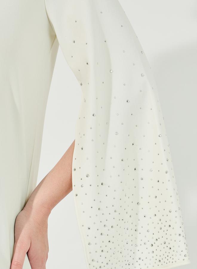 Styli Embellished Slit Sleeves Round Neck Blouse  - Image 3