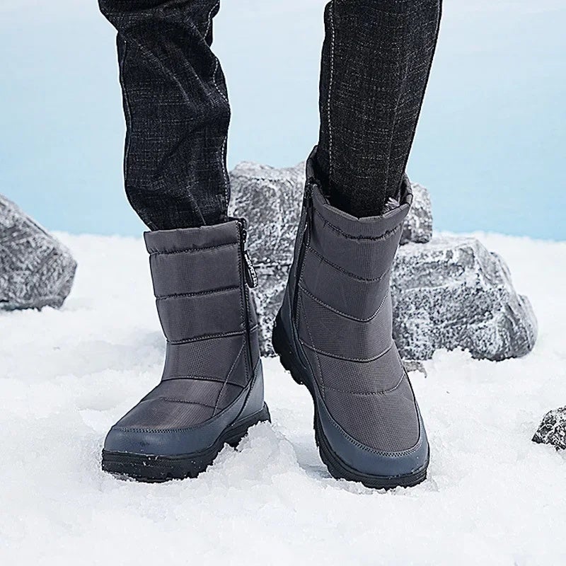 Snow Boots Cotton Shoes Casual Outdoor Leisure Hiking Non-slip fleece-lined Warm Waterproof Cotton Shoes High-top Snow Boots - Image 5
