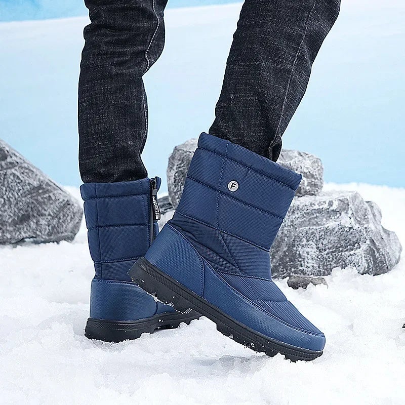 Snow Boots Cotton Shoes Casual Outdoor Leisure Hiking Non-slip fleece-lined Warm Waterproof Cotton Shoes High-top Snow Boots - Image 3