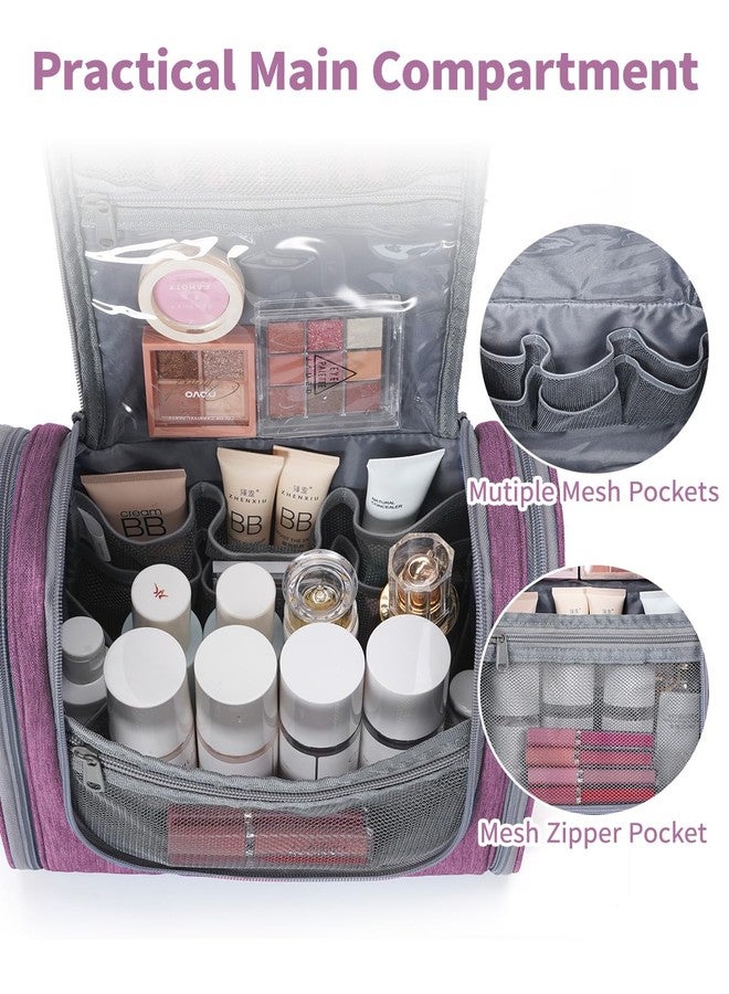 Narwey Hanging Travel Toiletry Bag Cosmetic Make up Organizer for Women and Men, A-Purple (Large), - Image 3