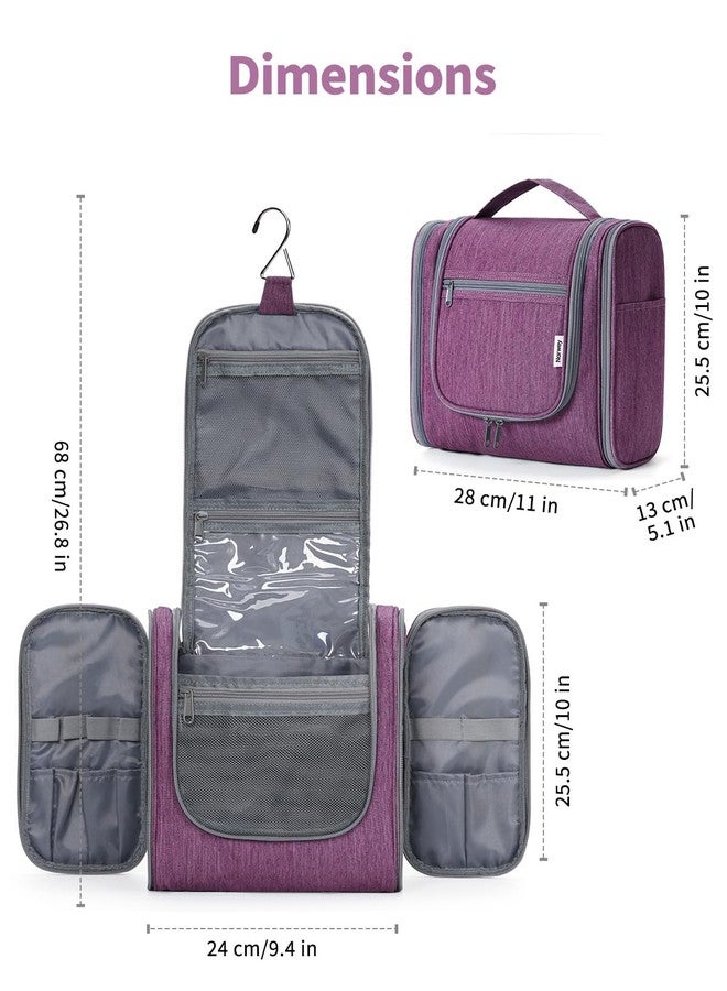 Narwey Hanging Travel Toiletry Bag Cosmetic Make up Organizer for Women and Men, A-Purple (Large), - Image 5