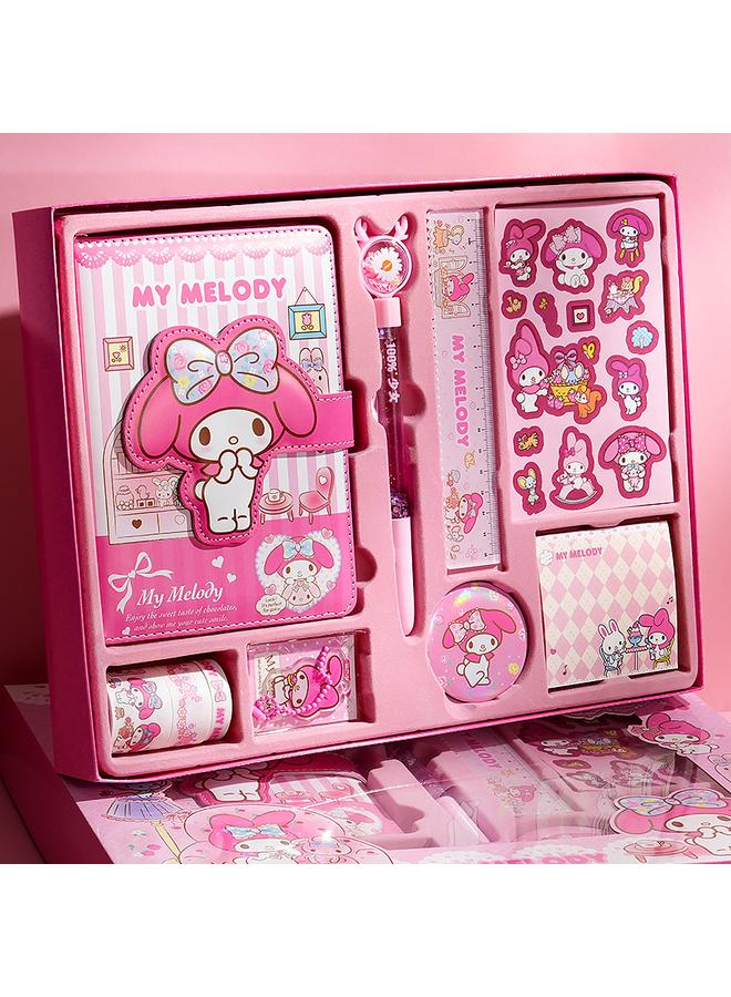 Bluejw Sanrio Handbook Stationery Suit Gift Box Melody Kulomi High-value Gift Bag Full Notebook - Image 2