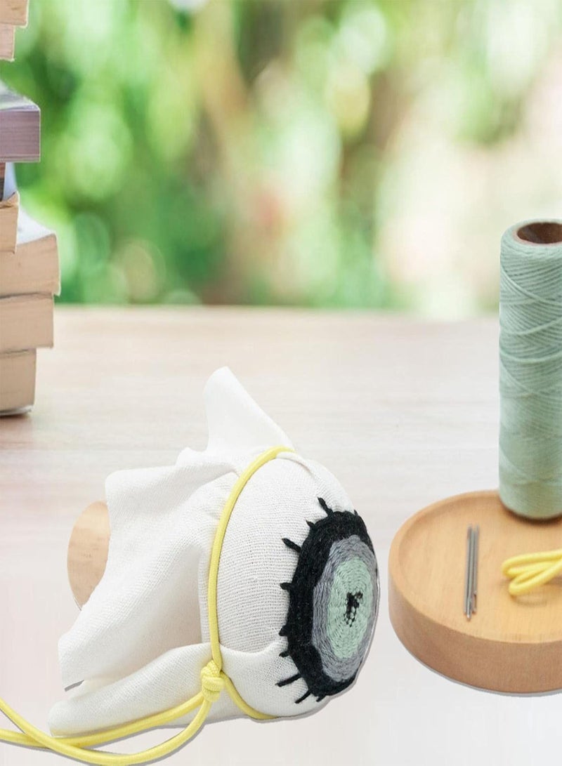 GGOOT Darning Mushroom,Wooden Darning Mini Loom Machine | Wooden Darning Tool Compact Lightweight Sewing Kits with Ten Threads for Darning Socks, Sweaters, Pants, Hats, Scarves - Image 2