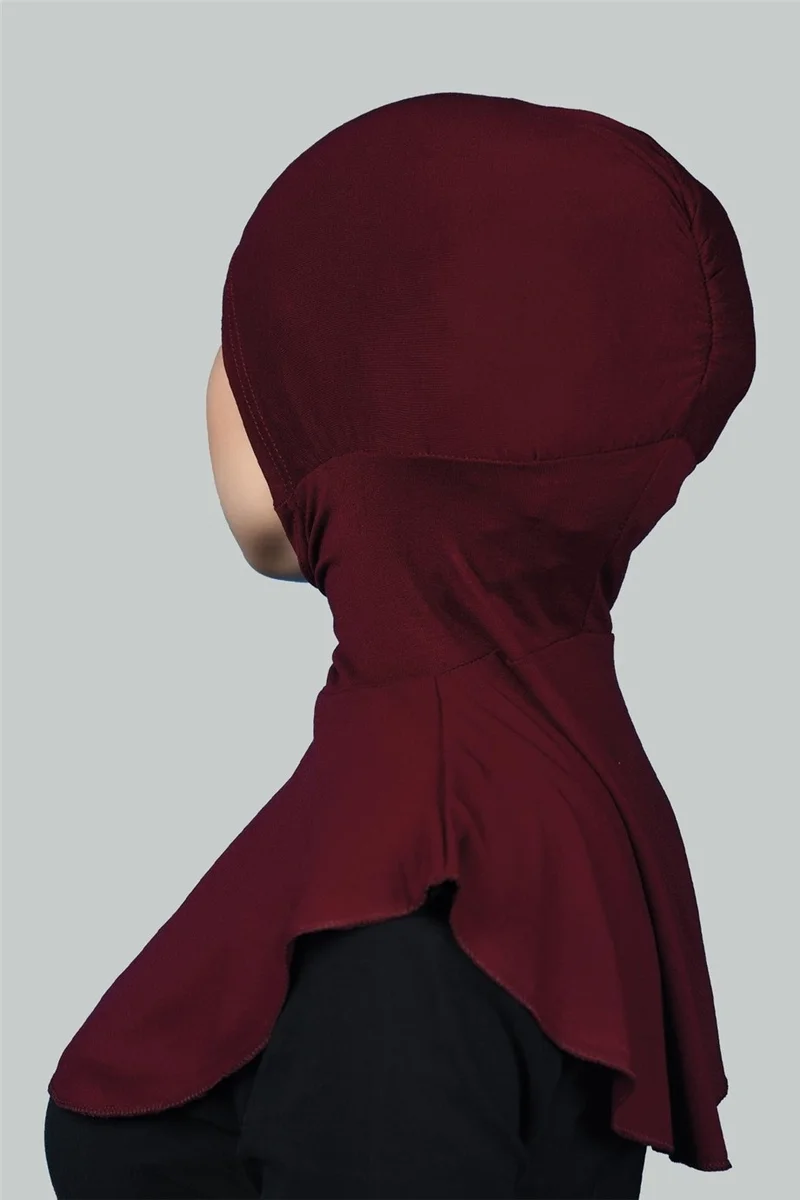 التوبة Women's Hijab Practical Neck Collar Hijab - Sports Bonnet - Claret Red