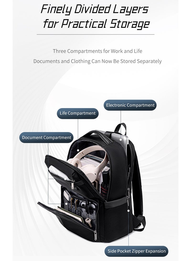 ARCTIC HUNTER Travel Backpack 20 L Durable Premium Water Resistant Shoulder Laptop Daypack for Office Business Travel College School, B00808 - Black - Image 3