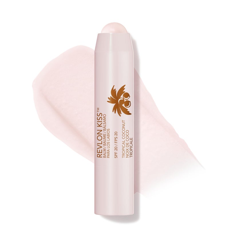 Revlon Kiss Tinted Lip Balm with SPF 20, Hydrating, Flavored, Infused with Natural Fruit Oils, 010 Tropical Coconut, 0.09 oz - Image 1