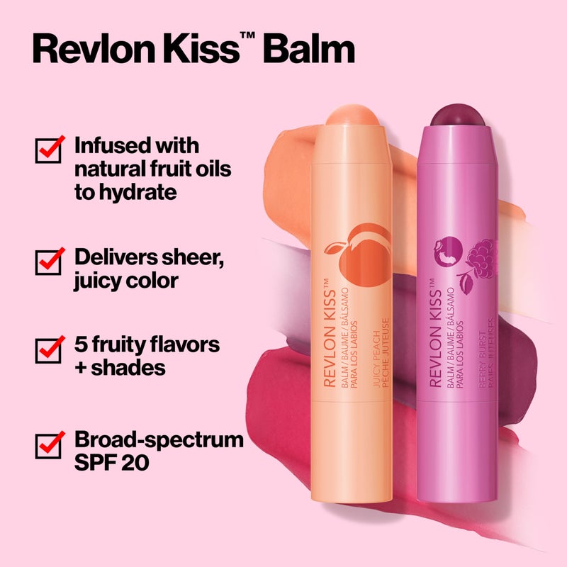 Revlon Kiss Tinted Lip Balm with SPF 20, Hydrating, Flavored, Infused with Natural Fruit Oils, 010 Tropical Coconut, 0.09 oz - Image 2
