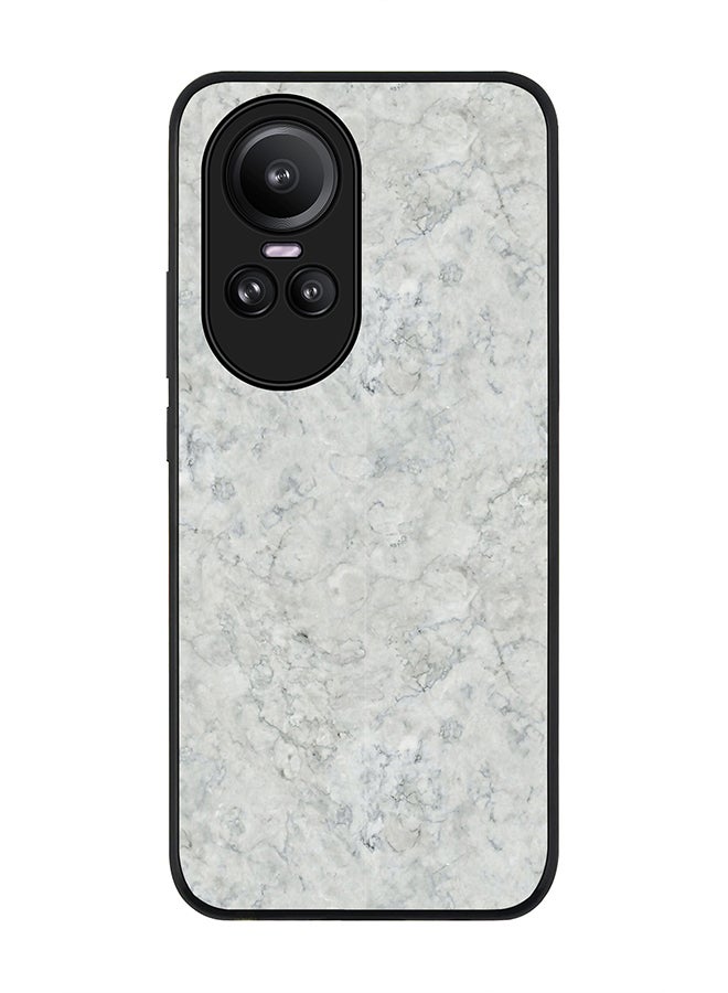 Stylizedd Rugged Black Edge case for Oppo Reno10 / Oppo Reno10 Pro, Custom Slim fit Flexible Anti Drop Thin Phone Case Cover - Marble Texture White - Image 1