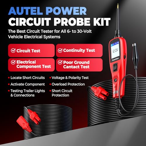 Autel PowerScan Circuit Tester 2025, Power Circuit Probe Tool，12V-24V Electrical Short Open Breaker Circuit Finder, AC/DC Voltage Resistance Duty Cycle Activating Component, w/ 20ft Extension Cable - Image 2
