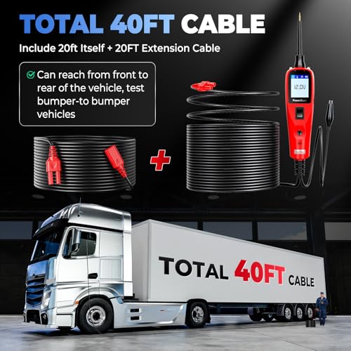 Autel PowerScan Circuit Tester 2025, Power Circuit Probe Tool，12V-24V Electrical Short Open Breaker Circuit Finder, AC/DC Voltage Resistance Duty Cycle Activating Component, w/ 20ft Extension Cable - Image 4