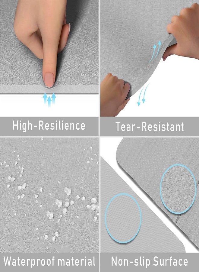 برو بيروس بساط يوغا قابل للطي محمول من بروبيروس® مع حقيبة حمل، مصنوع من مادة TPE مانعة للانزلاق، سمك 5 مم، مناسب للرجال والنساء، لتمارين البيلاتس، والتمارين المنزلية، والنادي الرياضي، والسفر، مقاس 72 × 24 بوصة، لون رمادي، 3 قطع - Image 4