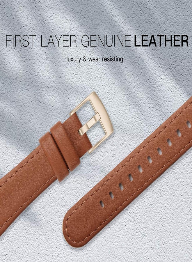 EDIMENS Leather Bands Compatible for Fitbit Versa 3 / Fitbit Versa 4 / Fitbit Sense for Women Men, Genuine Leather Bands Replacement Wristbands Straps Compatible with Versa 3 / Versa 4 / Sense - Image 2