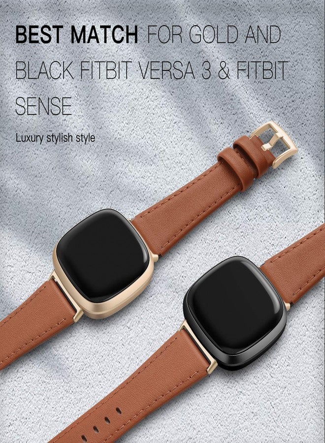EDIMENS Leather Bands Compatible for Fitbit Versa 3 / Fitbit Versa 4 / Fitbit Sense for Women Men, Genuine Leather Bands Replacement Wristbands Straps Compatible with Versa 3 / Versa 4 / Sense - Image 5