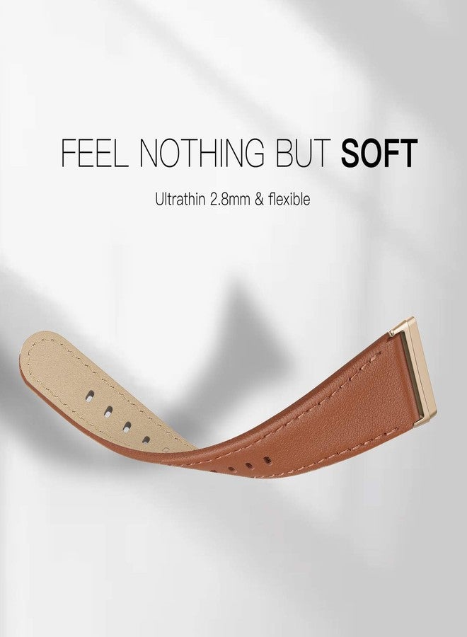 EDIMENS Leather Bands Compatible for Fitbit Versa 3 / Fitbit Versa 4 / Fitbit Sense for Women Men, Genuine Leather Bands Replacement Wristbands Straps Compatible with Versa 3 / Versa 4 / Sense - Image 4
