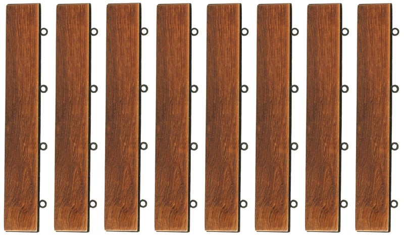 Bare Decor EZ-Floor Loop Ends Side Trim Piece for Flooring in Solid Teak Wood, (Set of 8) - Image 5