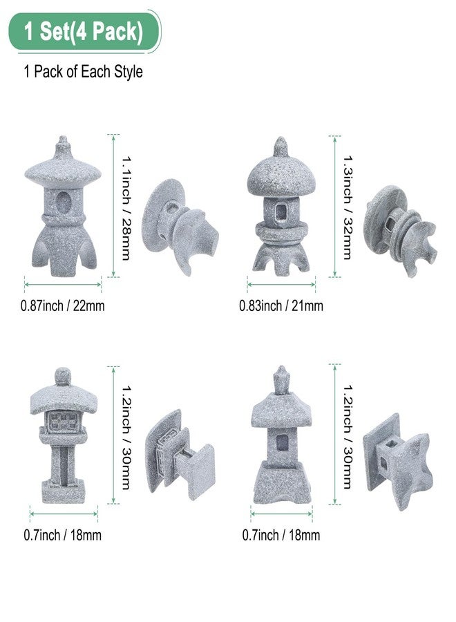 M METERXITY 1 Set Miniature Lantern Pagoda Statues, Sandstone Tiny Home Landscape Accessories Japanese Decor Mini Chinese Pagoda for Aquarium/Fish Tank/Garden Decor - Image 3