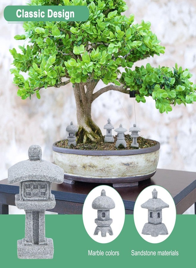 M METERXITY 1 Set Miniature Lantern Pagoda Statues, Sandstone Tiny Home Landscape Accessories Japanese Decor Mini Chinese Pagoda for Aquarium/Fish Tank/Garden Decor - Image 2
