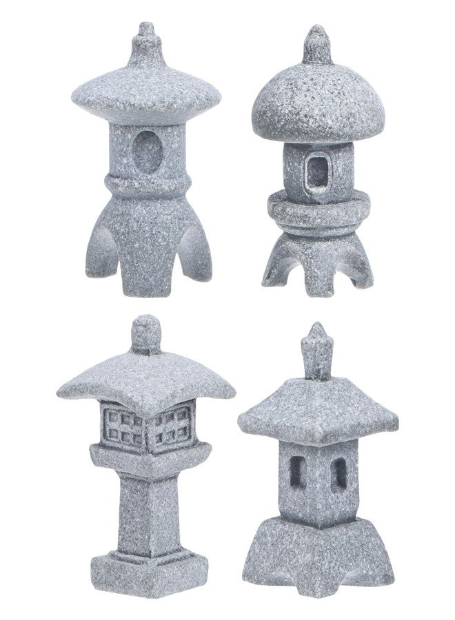 M METERXITY 1 Set Miniature Lantern Pagoda Statues, Sandstone Tiny Home Landscape Accessories Japanese Decor Mini Chinese Pagoda for Aquarium/Fish Tank/Garden Decor - Image 1