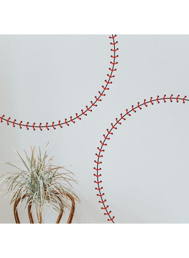 SUPERDANT Baseball Stitching Wall Stickers Baseball Stitching Vinyl Wall Decals Baseball Adhesive Sticker DIY Vinyl Art Decorations for Bedroom Living Room 96x30CM 2 Sheets/Set - Image 4