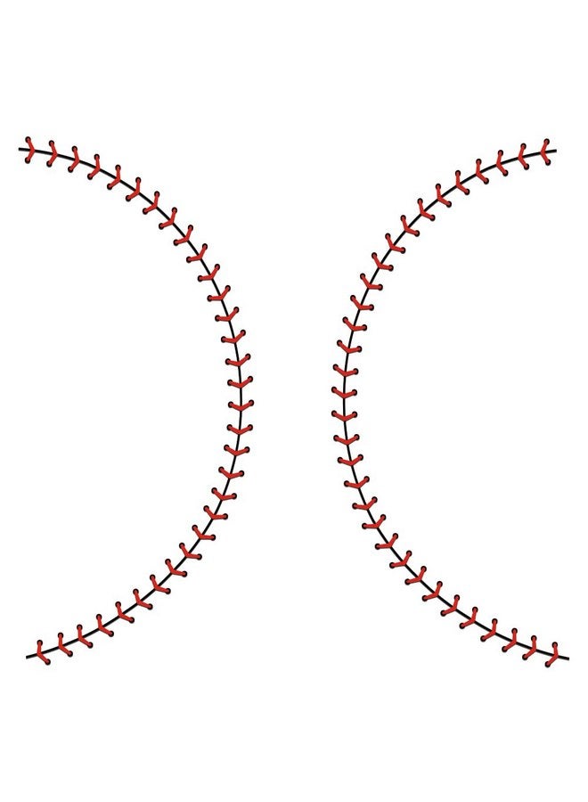 SUPERDANT Baseball Stitching Wall Stickers Baseball Stitching Vinyl Wall Decals Baseball Adhesive Sticker DIY Vinyl Art Decorations for Bedroom Living Room 96x30CM 2 Sheets/Set - Image 3