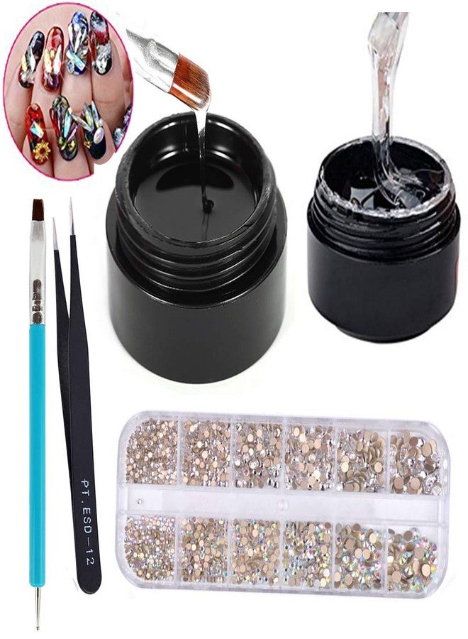 Yeslady جل لاصق لامع من ييس ليدي، جل بناء لاصق فائق الالتصاق مع حجر كريستالي 8 مل - Image 1