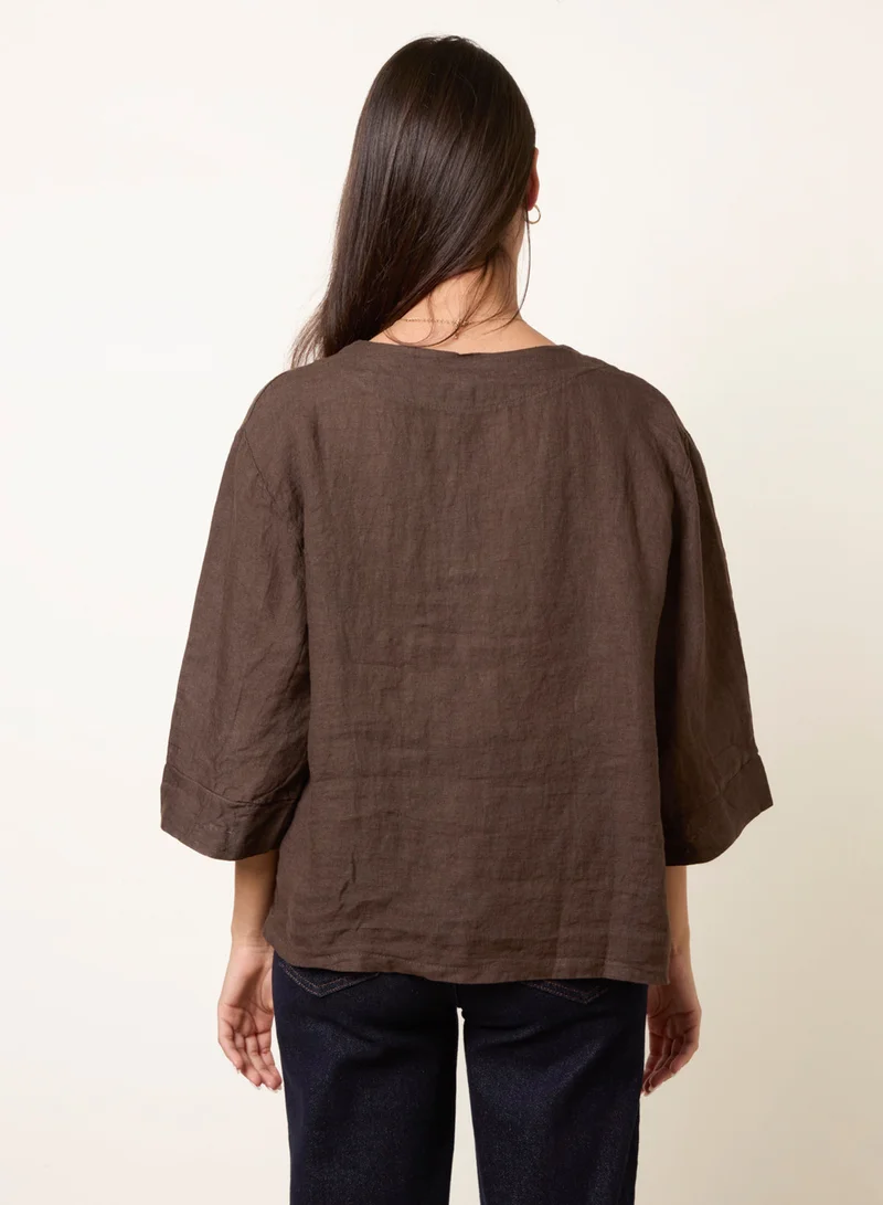 بلو فانيلا One Button Linen Blazer