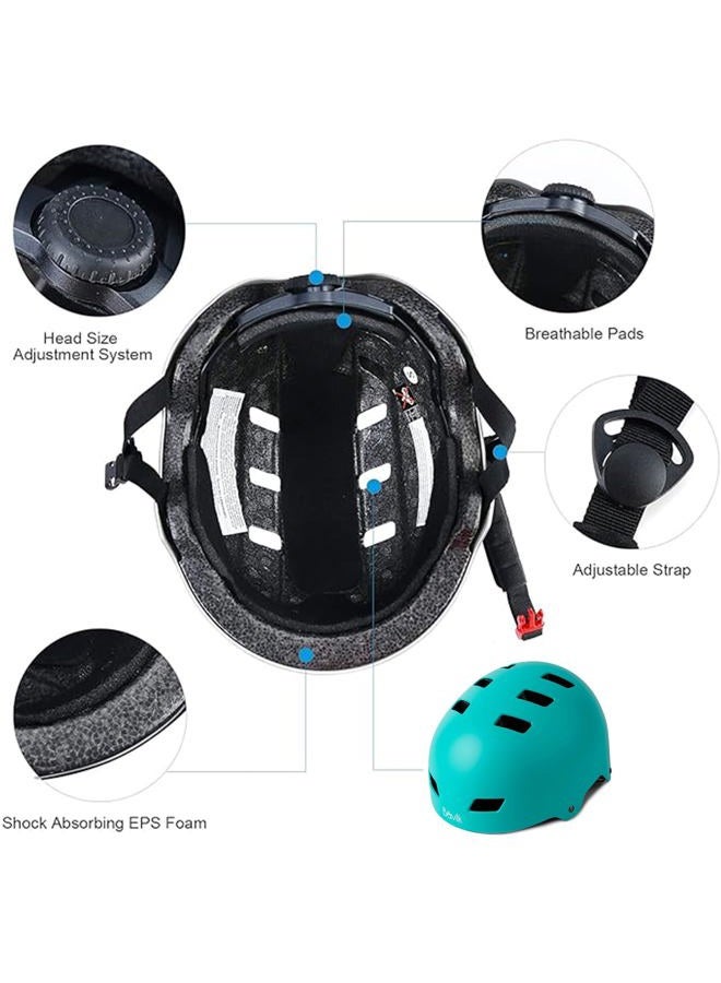 Bavilk Skateboard Bike Helmets Multi Sports Scooter Inline Roller Skating 3 Sizes Adjustable for Kids Youth Adults Mint Green S - Image 4