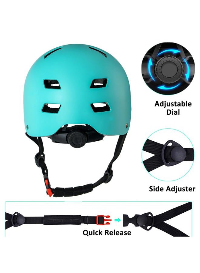 Bavilk Skateboard Bike Helmets Multi Sports Scooter Inline Roller Skating 3 Sizes Adjustable for Kids Youth Adults Mint Green S - Image 3