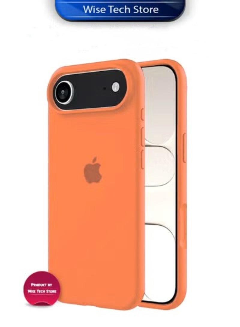 Wtech Apple iPhone Air 5G 2025 Luxury Premium Quality Liquid Silicone Case Cover (MCRPSN) - Orange - Image 2