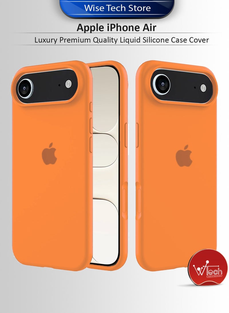 Wtech Apple iPhone Air 5G 2025 Luxury Premium Quality Liquid Silicone Case Cover (MCRPSN) - Orange - Image 1