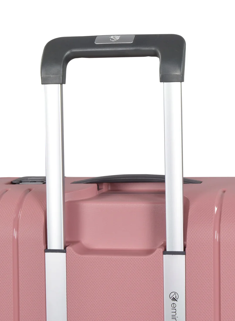 eminent Vertica Hard Case Travel Bag Luggage Trolley Polypropylene Lightweight Suitcase 4 Quiet Double Spinner Wheels With Tsa Lock B0006 Pink