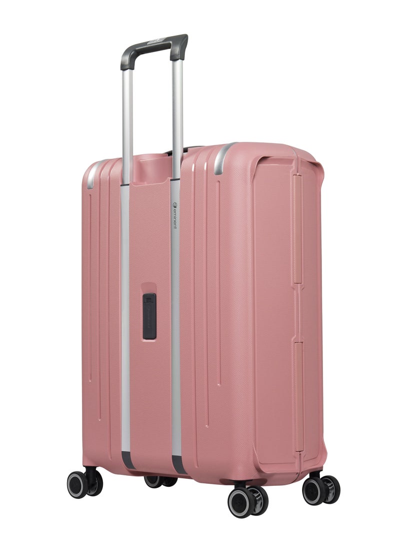 eminent - Vertica Hard Case Travel Bag Luggage Trolley Polypropylene Lightweight Suitcase 4 Quiet Double Spinner Wheels With Tsa Lock B0006 Pink - Image 1