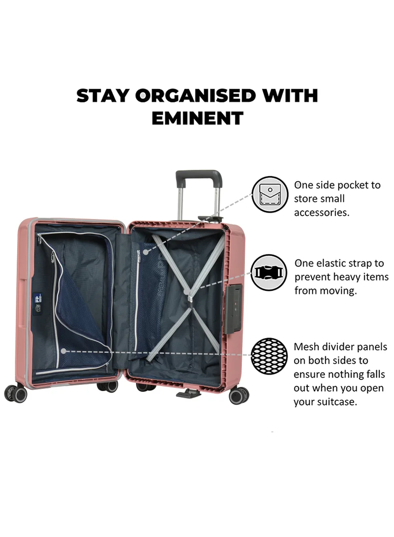 eminent Vertica Hard Case Travel Bag Luggage Trolley Polypropylene Lightweight Suitcase 4 Quiet Double Spinner Wheels With Tsa Lock B0006 Pink