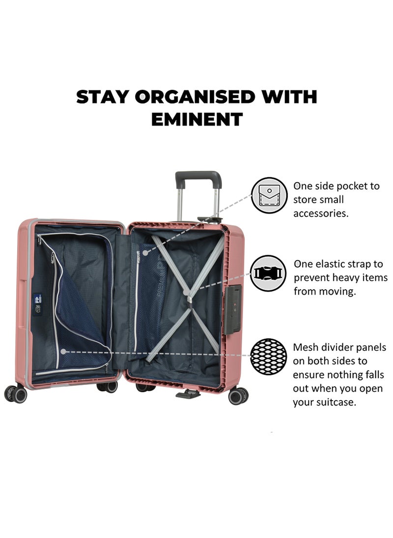 eminent - Vertica Hard Case Travel Bag Luggage Trolley Polypropylene Lightweight Suitcase 4 Quiet Double Spinner Wheels With Tsa Lock B0006 Pink - Image 1