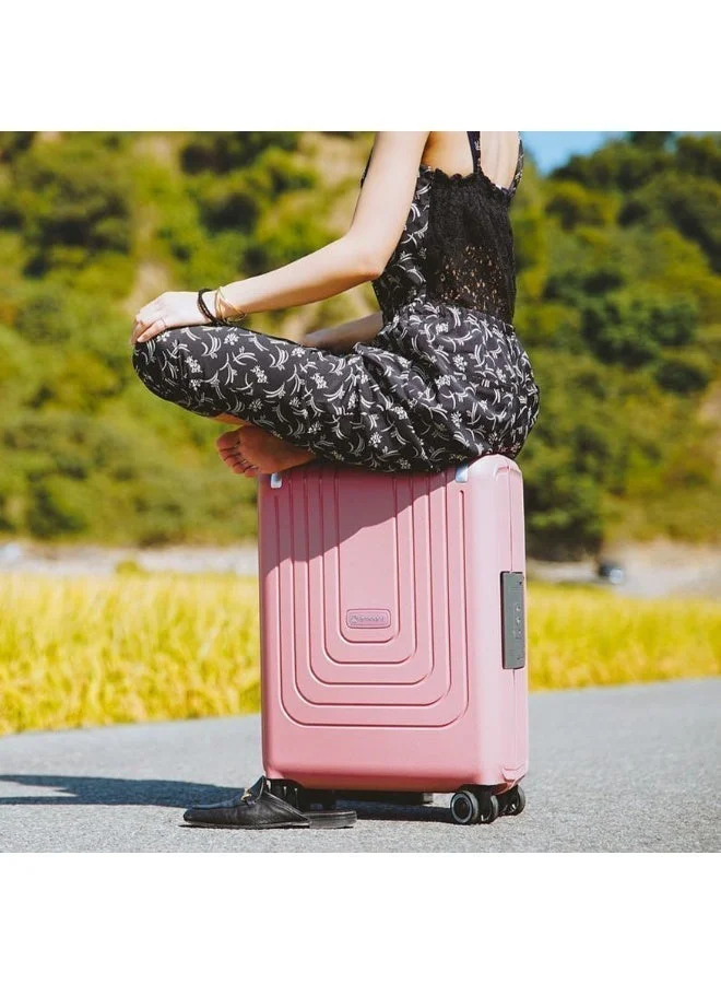 eminent Vertica Hard Case Travel Bag Luggage Trolley Polypropylene Lightweight Suitcase 4 Quiet Double Spinner Wheels With Tsa Lock B0006 Pink