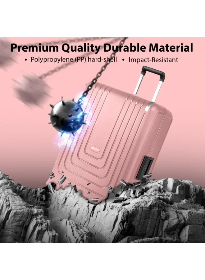 Eminent Pink Vertica Hard Case Travel Bag Luggage Trolley Polypropylene Lightweight Suitcase 4 Quiet Double Spinner Wheels With Tsa Lock B0006 Pink  | Best Price UAE
