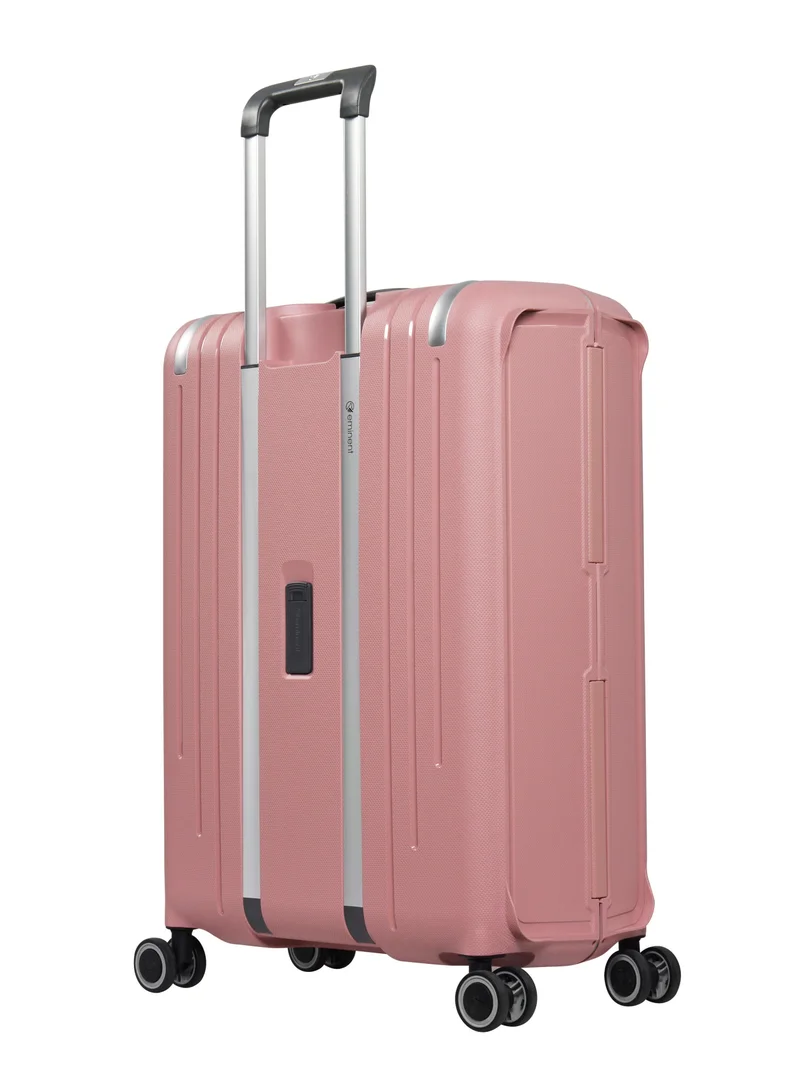 Eminent Pink Vertica Hard Case Travel Bag Luggage Trolley Polypropylene Lightweight Suitcase 4 Quiet Double Spinner Wheels With Tsa Lock B0006 Pink  | Best Price UAE