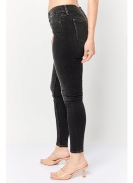 Levi's Women Skinny Fit Washed Stretchable Jeans, Black  - Image 3
