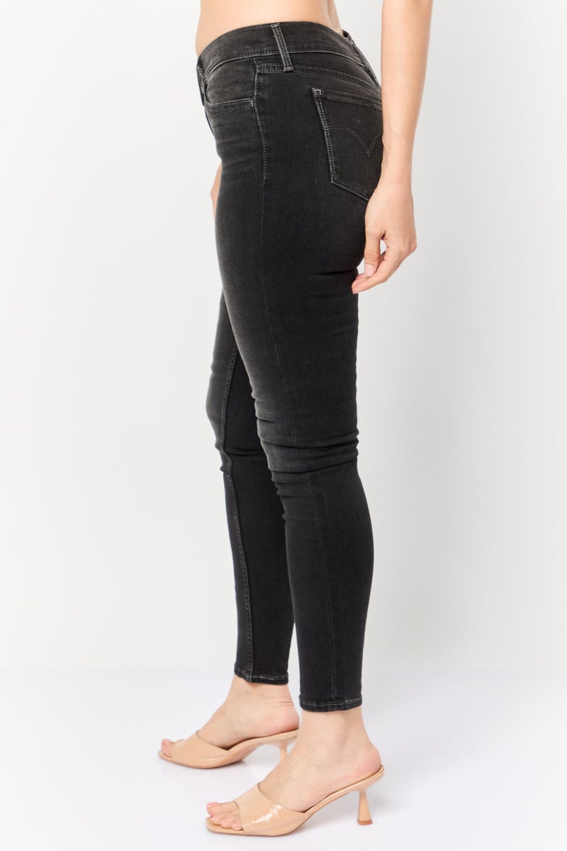 Levi's Women Skinny Fit Washed Stretchable Jeans, Black - Image 3