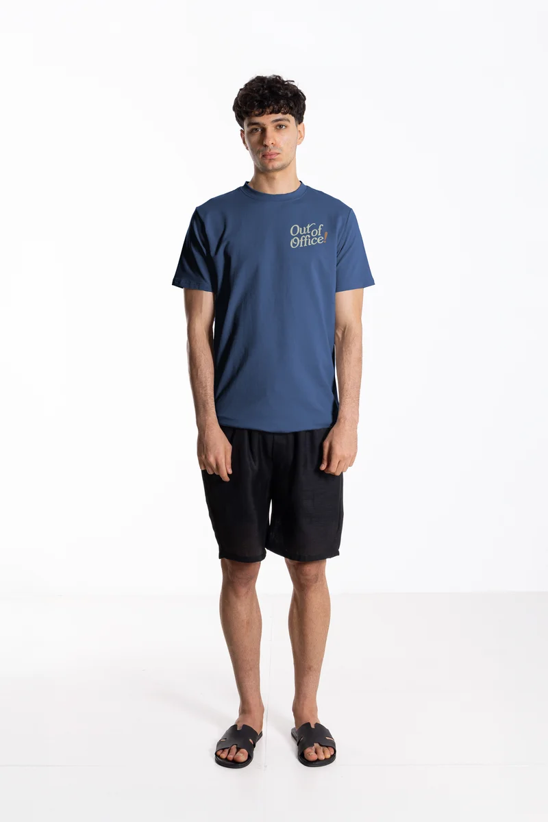 SHAPES SLOGAN PRINTED SLIM T-SHIRT