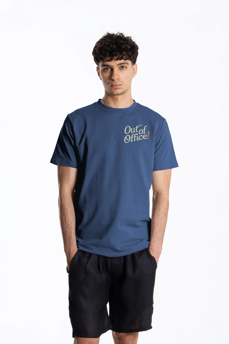 SHAPES SLOGAN PRINTED SLIM T-SHIRT