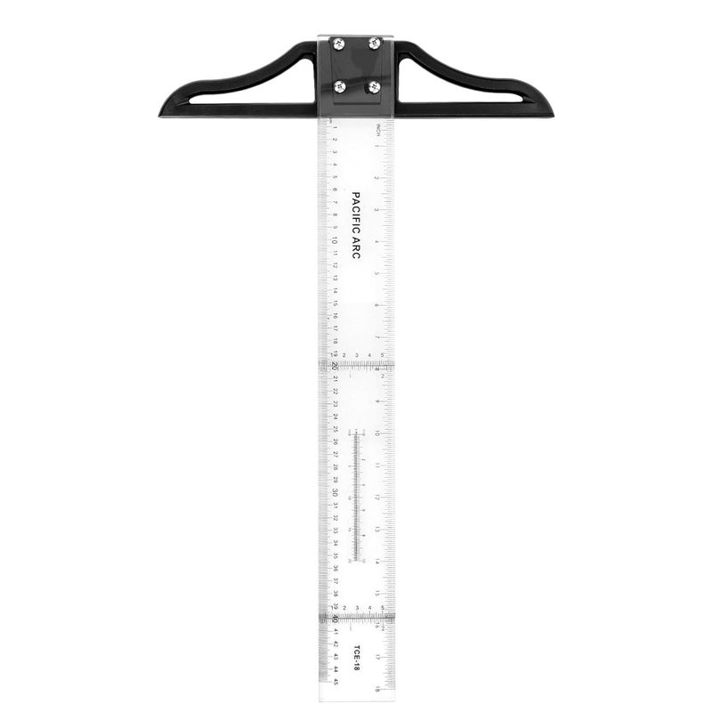 Pacific Arc 36 Inch T Square, Traditional Acrylic Graduated in Inch and Metric, Detachable Head - Image 1