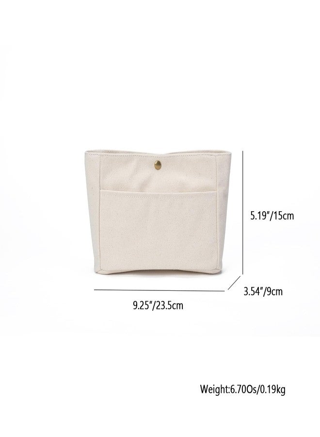 YONBEN Storage Bag Lightweight Large Capacity Eco Friendly Cotton Canvas Bag Inner Bag Handbag Organizer (Canvas/Beige) - Image 3