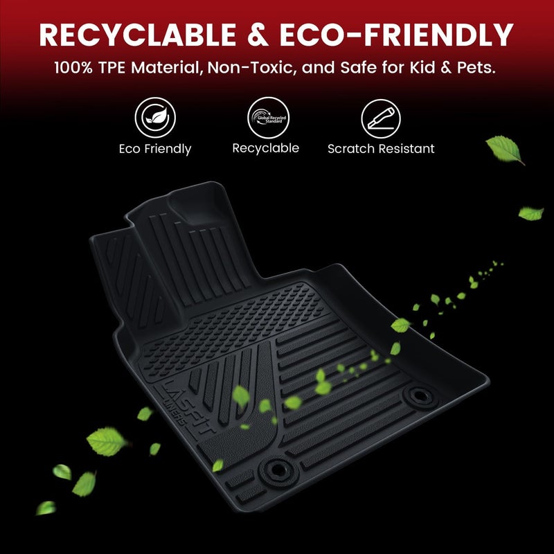 LASFIT حصائر أرضية LASFIT وحصيرة صندوق لسيارة تويوتا كامري 2025 2026 هايبرد LESEX LEXSE جميع الأحوال الجوية مصممة خصيصًا من TPE لحصائر كامري 2025 مجموعة كاملة أمامية وخلفية باللون الأسود - Image 5