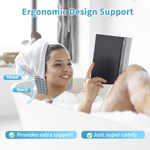 Conbella Upgraded Bath Pillows for Tub, Slip Resistant Waterproof Bath Pillows for Tub Neck and Back Support with 2 Strong Suction Cups, Relaxing Spa Essentials - Image 2