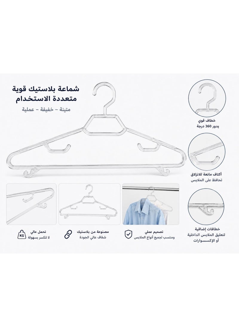 favilla Clear Acrylic Hanger Set - 6 Pieces for Clothes - Made of Plastic - Code 683 - Non-slip, Durable and Heavy Duty - Image 3