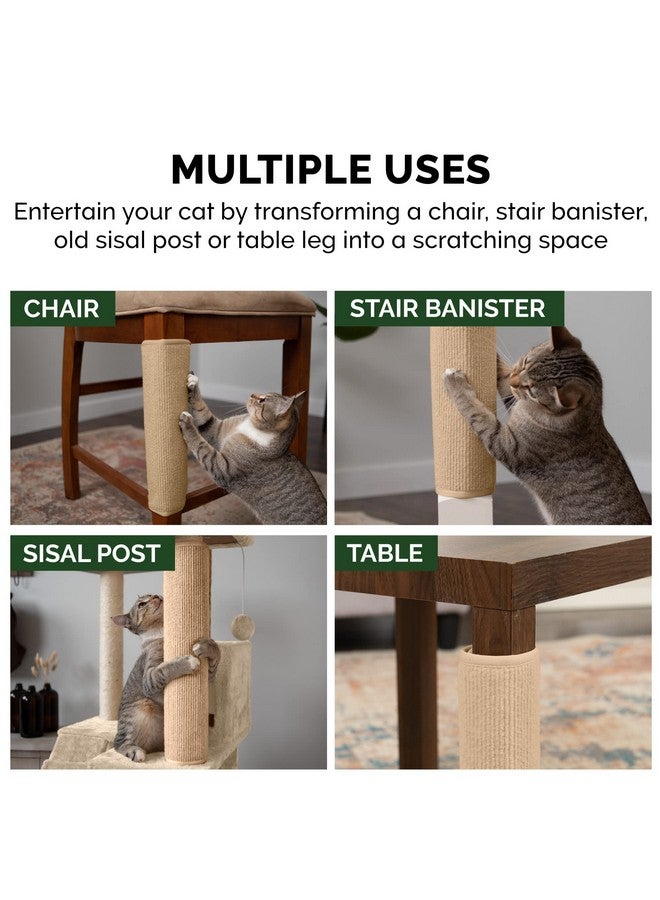 غطاء عمود خدش ملفوف من فورهافن للقطط الداخلية، يناسب أعمدة يصل قطرها إلى 3.5 بوصة، متين وأقل فوضى - سجادة خدش تايجر تاف للسجاد - كريمي، صغير - Image 5